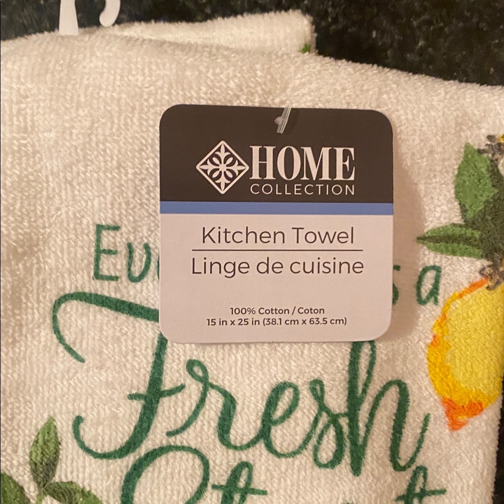 100% Cotton 7 Piece Lemon Kitchen Towel/Oven Mitt Set - Picture 7 of 10